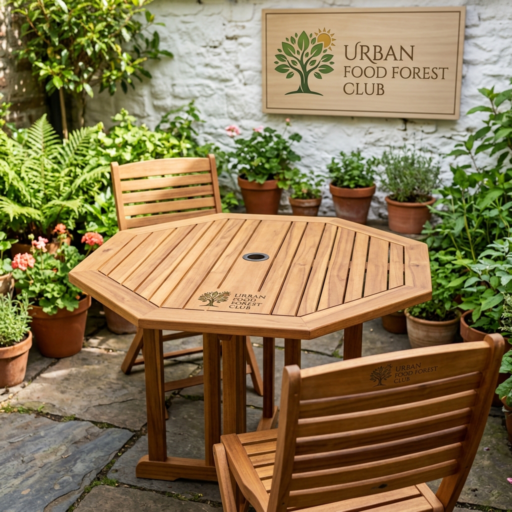 Acacia Wood Hexagonal Garden Table (105 cm)