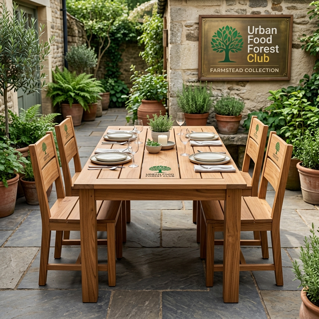 Sal Wood Heavy-Duty Farmstead Dining Table (6-Seater)