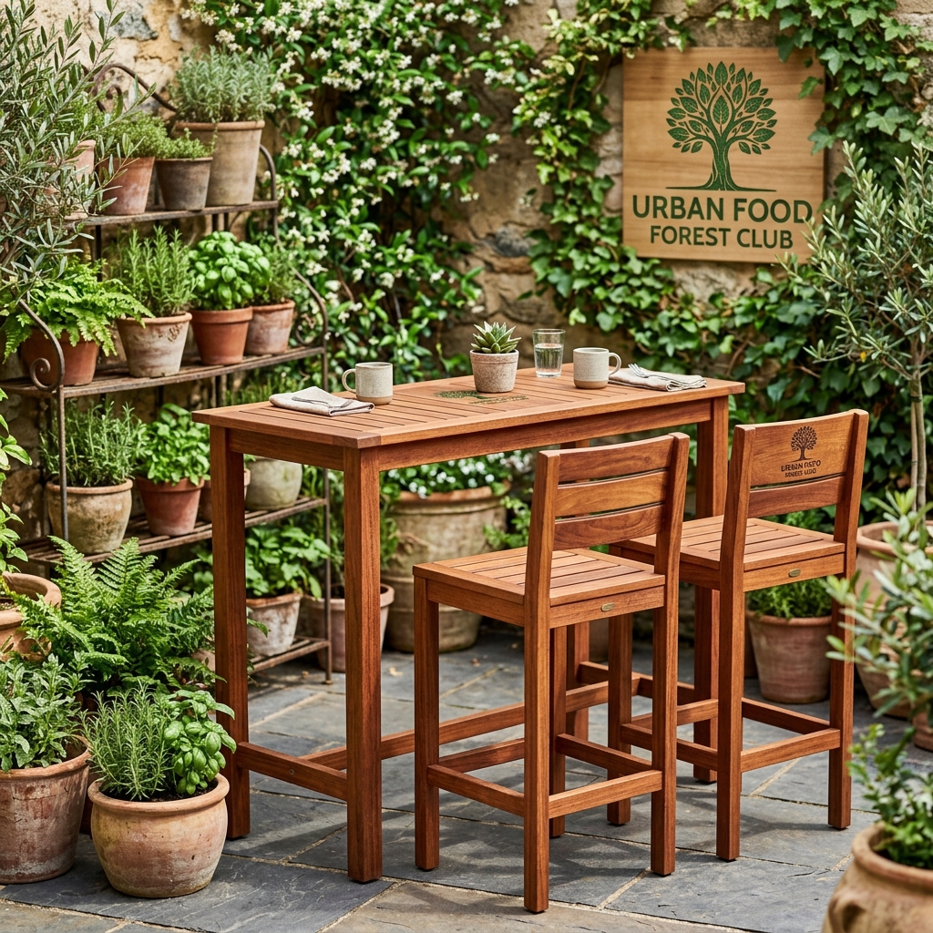 Urban Foldaway Wall-Mounted Garden Bar Table