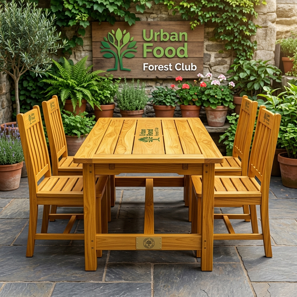 Solid Jackfruit Wood Heritage Garden Table (4-Seater)