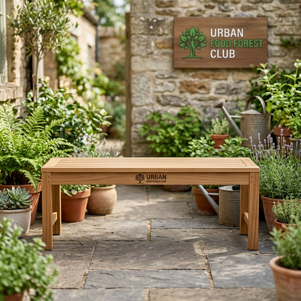 Solid Teak Backless Garden Bench (120 cm)