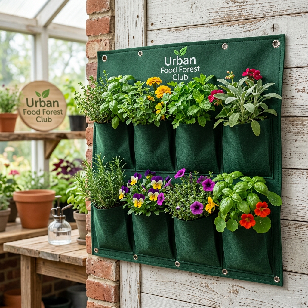Vertical Pocket Grow Bag Wall Planter (8 Pockets)