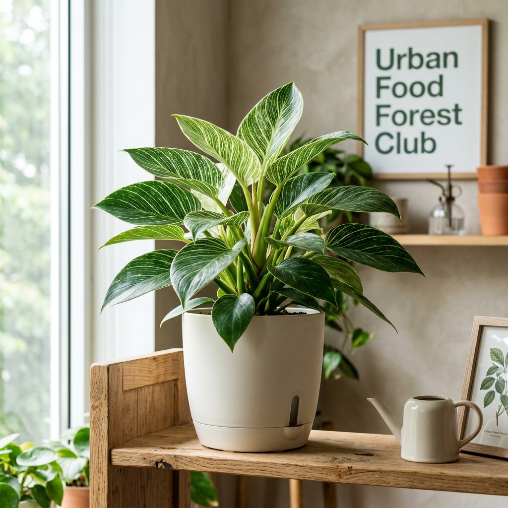Philodendron Birkin with Self-Watering Pot