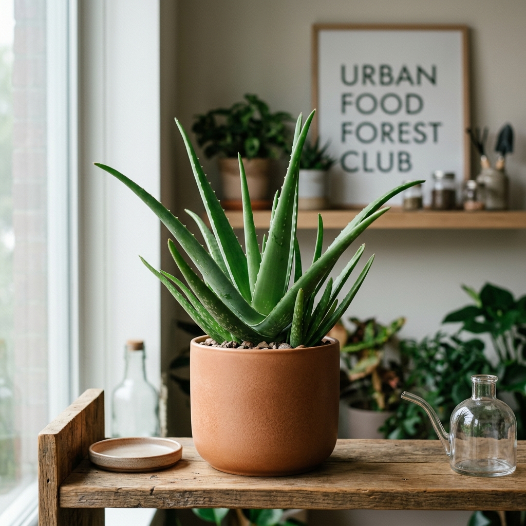 Aloe Vera in Ceramic Planter