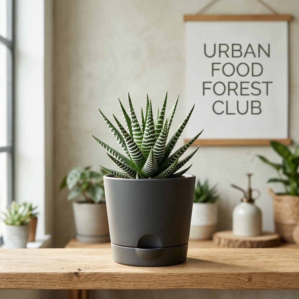 Haworthia Succulent with Self-Watering Pot