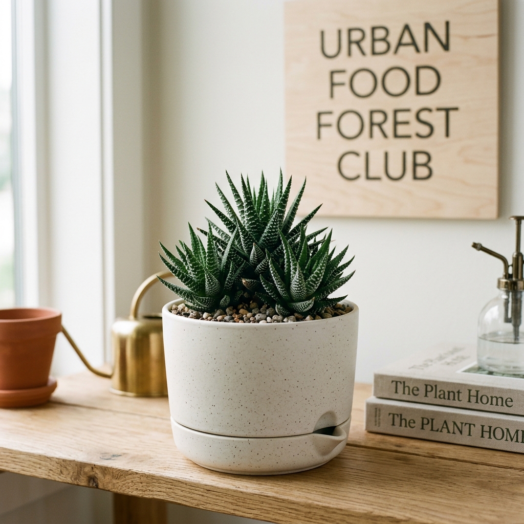 Haworthia Succulent with Self-Watering Pot