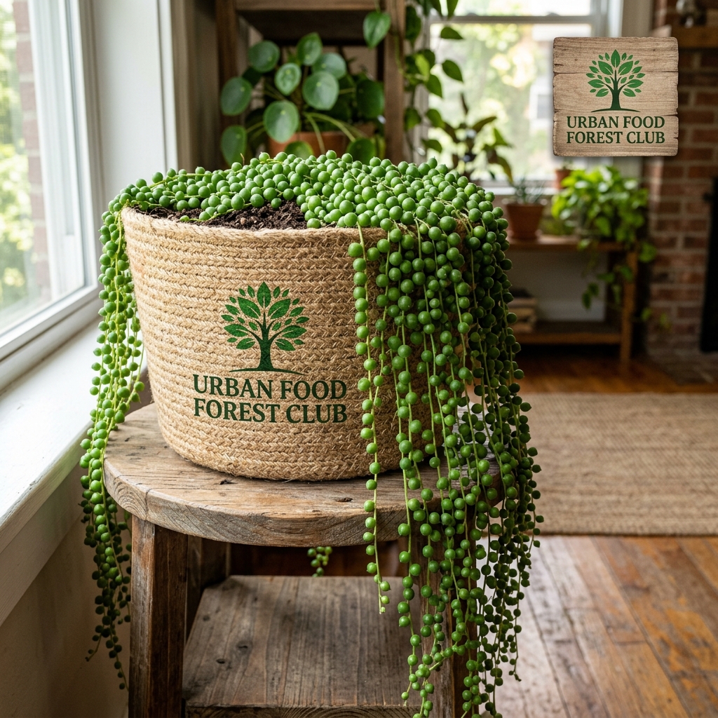 String of Pearls with Jute Basket