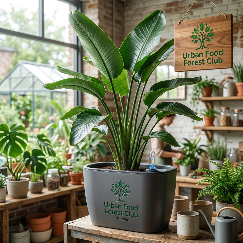 Bird of Paradise with Self-Watering Pot