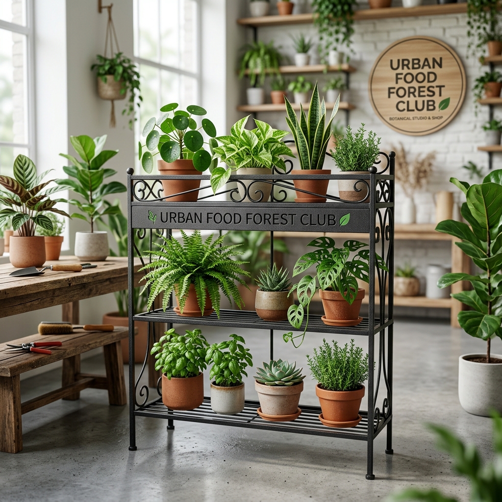 Wrought Iron Balcony Planter Stand