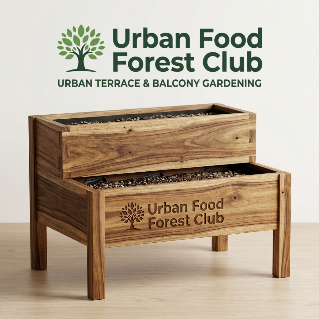 Acacia Wood 2-Tier Planter