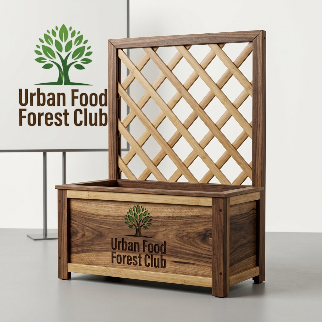 Bamboo & Sal Composite Trellis Integrated Planter