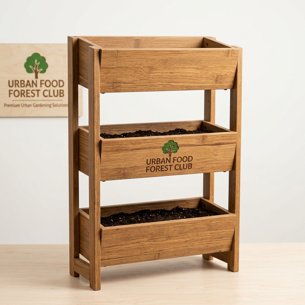 Bamboo & Sal Composite 3-Tier Vertical Planter