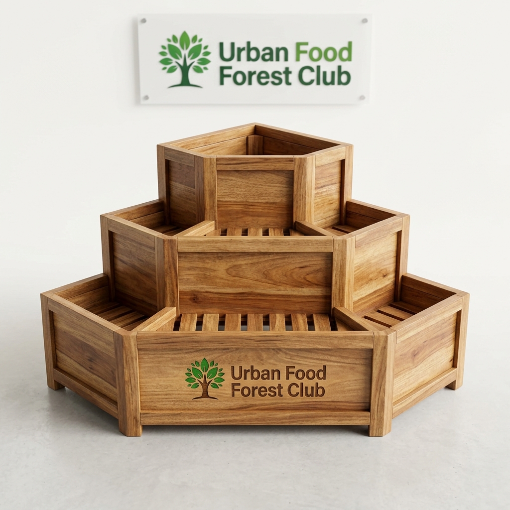 Mango Wood Corner Step Planter
