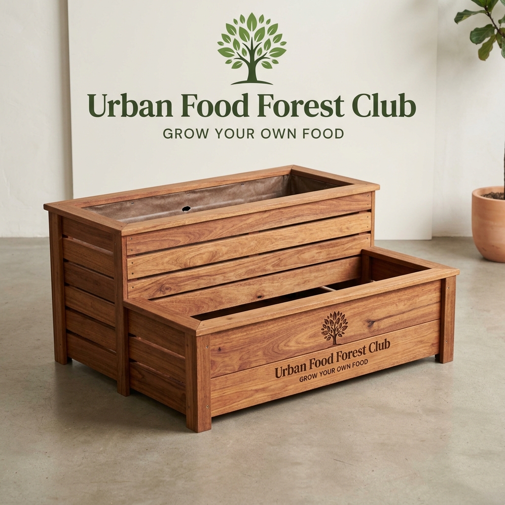 Merbau Wood Corner Step Planter