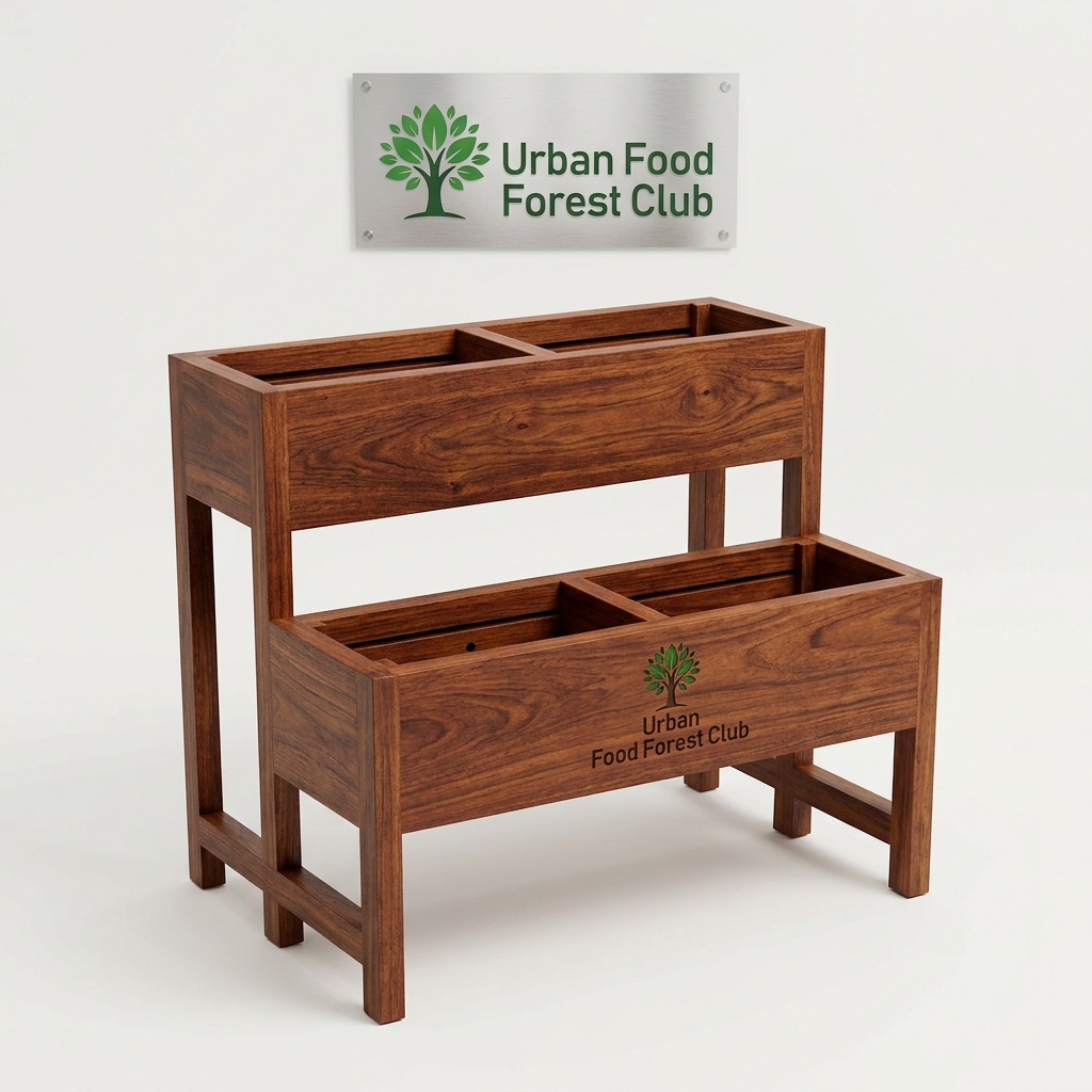Merbau Wood 2-Tier Planter