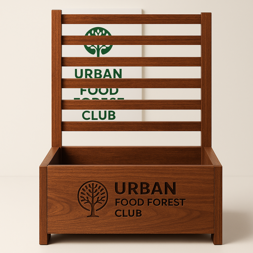 Merbau Wood Trellis Integrated Planter