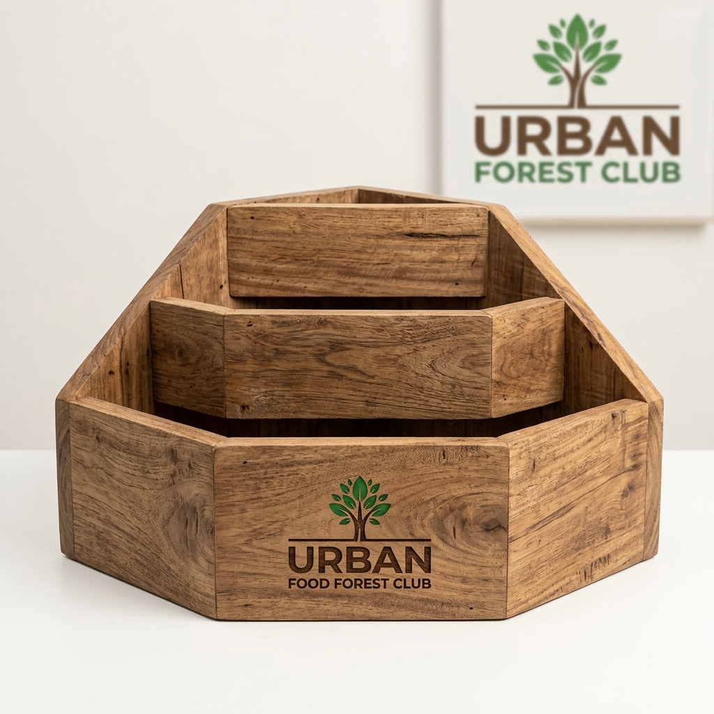 Sal Wood Corner Step Planter