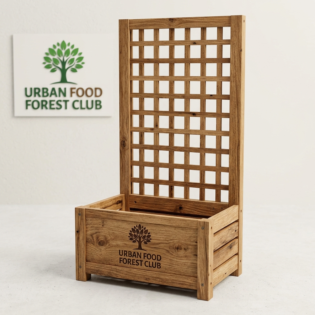 Sal Wood Trellis Integrated Planter