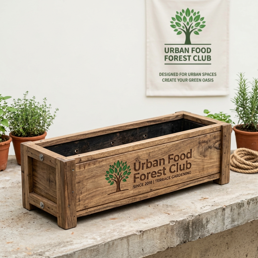 Sal Wood Trough Planter