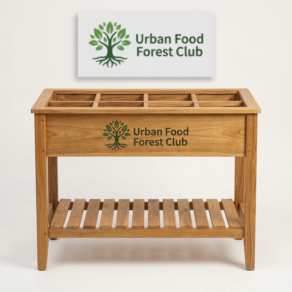 Teak Wood Compact Herb Table