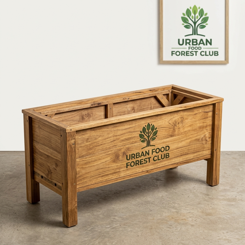 Teak Wood Trough Planter