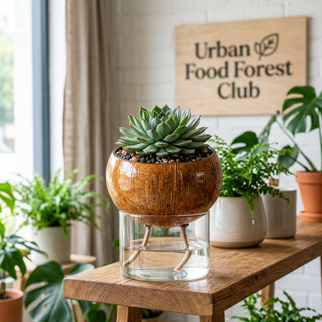Corporate Gifting Bundle: Sempervivum tectorum in Coconut Shell